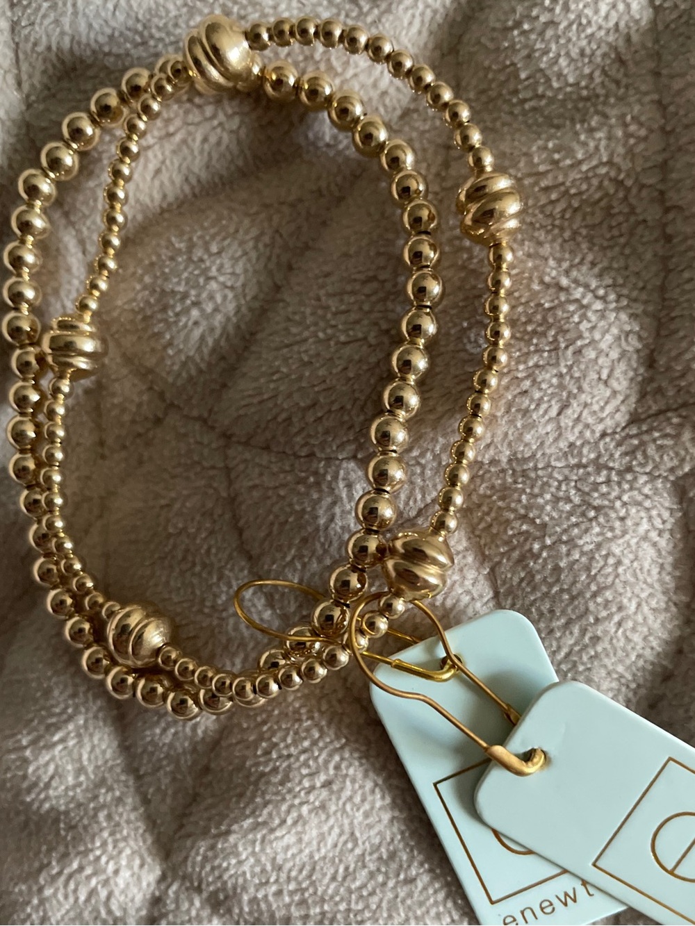 enewton Admire Gold 2.5mm Bead Bracelet plus Classic Gold 4mm NWT